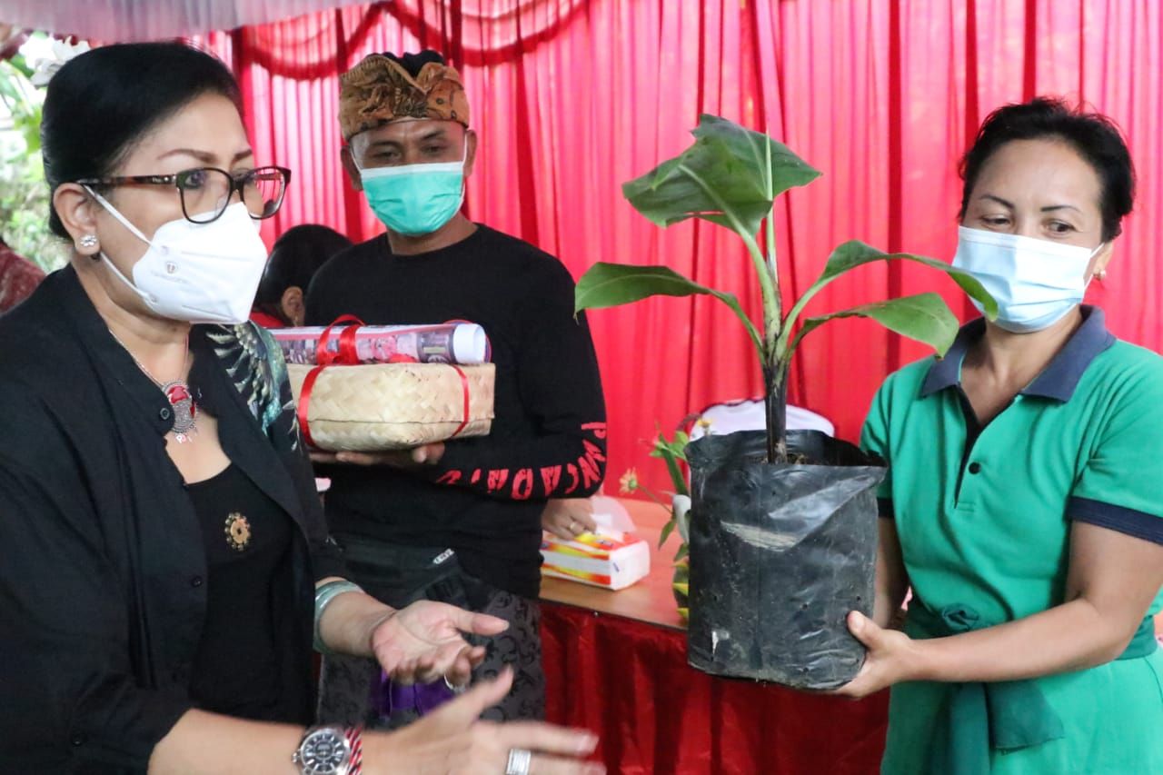 podiumnews.com-Perkuat Ekonomi Lokal, Ny Putri Koster Beri Dukungan KWT Desa Nongan